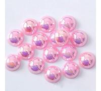 Perle finte color AB da 2/3/4/5/6/8/10/12/14 mm, perline semicircolari piatte per la creazione di gioielli, decorazioni fai da te per unghie, rosa chiaro, 5 mm x 200 pezzi