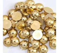 Perle finte color AB da 2/3/4/5/6/8/10/12/14 mm, perline semicircolari piatte per la creazione di gioielli, decorazioni fai da te per unghie, oro, 14,0 mm x 50 pezzi