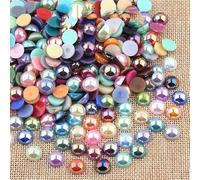 Perle finte color AB da 2/3/4/5/6/8/10/12/14 mm, perline semicircolari piatte per la creazione di gioielli, decorazioni fai da te per unghie, multicolore, 3,0 mm x 400 pezzi