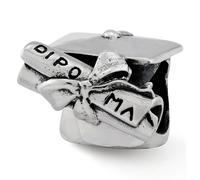 Perle In Argento Sterling .925 Con Cappello Di Laurea E Diplomi