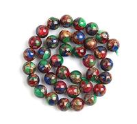 Perle multicolor cloisonne rotonde perline di pietra naturale perline for il fabbricazione dei gioielli Fai da te BRACCIALE BRACCIALI ACCESSORI ACCESSORI 4/6/8/10 / 12MM Artigianato fatto a mano