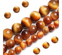 Perle naturali di occhio di tigre arancione, pietre preziose di grado AAA, perline rotonde sfuse da 8 mm, 100 pezzi per la creazione di gioielli
