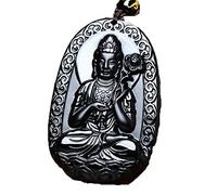 Perle Nere Naturali per Perle di ossidiane Collana buddhpendant a Mano amuleto di Gioielli di per Uomo per Le Donne Regali fortunati