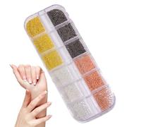 Perle per unghie - Perle di caviale | Fascino per unghie | Perline per unghie | 3D dimensioni miste in metallo argento oro rivetti borchie decorazioni per forniture manicure artigianato