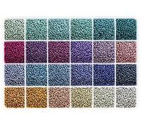 Perle Rocailles KERGAEN 2mm (11/0), Kit 15.600 perle, 24 colori