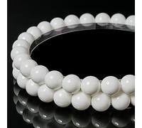 Perle rotonde bianche naturali da 10 mm - 35 pezzi di perle preziose per la creazione di gioielli, braccialetti fai da te, collane