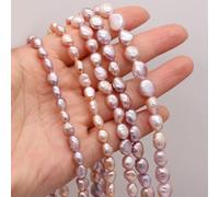 Perle sciolte ad alto pugno di perle d'acqua dolce naturali per la creazione di gioielli Accessori per braccialetti per collana fai-da-te 36cm 14quot;-Viola, 6-7mm