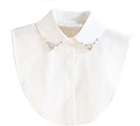 Perle Strass Collare Finto Donna Colletto A Punta Mezza Camicie Falso Collare Accessori di Abbigliamento Multicolore, multicolore, Etichettalia unica