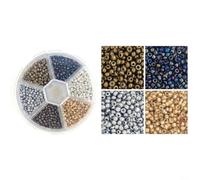 Perle Testina per mosca Acriliche 3mm Kit Pesca a per mosca Esche Artificiali per Amo 12-16 Scatola 8x8cm(metallic color 2mm)