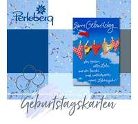 Perleberg, biglietto di auguri di compleanno Basic Classic con motivo fenicottero, biglietto di compleanno con busta, 11,6 x 16,6 cm