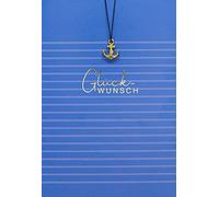 Perleberg Biglietto di auguri generale della Little Things Collection, biglietto di alta qualità per regali in denaro, biglietto di auguri con busta e ciondolo a forma di ancora, 11,6 x 16,6 cm