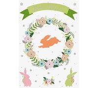 Perleberg Biglietto di auguri pasquale in 11,6 x 16,6 cm, di alta qualità, motivo con coniglietto pasquale, biglietto di testo per Pasqua, ideale per regali in denaro, biglietto di Pasqua con busta,
