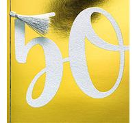 Perleberg Biglietto di compleanno per 50° compleanno, elegante, con busta, 15 x 15 cm