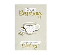 Perleberg Biglietto di guarigione con bel motivo - biglietto di auguri - Buon miglioramento - regalo per donne e uomini - biglietto di buon miglioramento - biglietti con busta - 11,6 x 16,6 cm