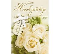 Perleberg Biglietto di nozze con motivo rosa e testo - Collezione Lifestyle - Biglietto di nozze di alta qualità - Bel regalo di nozze con busta, 11,6 x 16,6 cm