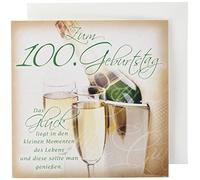 Perleberg Romantica 7750056-2 - Flute da champagne per 100° compleanno, 15 x 15 cm