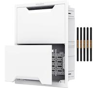 Perlegear 17″ In-Wall Media Box, Scatola di uscita da incasso e contenitore multimediale per Samsung One Connect Box, Apple TV & Switch di rete, Kit di gestione dei cavi con modello di taglio,