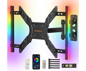 Perlegear Full Motion Supporto TV Parete Luci LED 25-65 45 kg Supporto TV