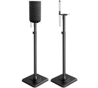 Perlegear PGSS12 - Supporto per altoparlanti, regolabile in altezza da 83,8 a 106,7 cm, supporto per piccoli altoparlanti, supporto per casse e altoparlanti satellitari con gestione dei cavi, capacità