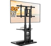 Perlegear Supporto TV da Pavimento con supporto per televisori da 32-86" fino a 60 kg, porta TV da terra alto con pannello forato e 6 impostazioni di altezza, VESA massimo 600x400mm PGFS13