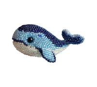 Perlenstickerei-Set - Anfängerfreundliche Perlenstickerei-Sets mit Meerestieren für entspannende Handarbeitsaktivitäten | Hochwertige Stoffbasis, Bunte Glasperlen, Leicht verständliche Muster, 13 x 8