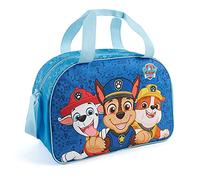 PERLETTI Borsa Sport Paw Patrol per Bambini con Tracolla - Sacca Sportiva per Bimbo con Stampa Chase Marshall Rubble per Tempo Libero e Viaggi - Borsone Palestra Bambino Azzurro Blu - 28x41.5x21