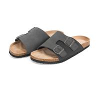 PERLETTI Ciabatte Uomo Invernali Estive Fascia Bicolore - Ciabatta Estate Mare da Casa Comode Leggere Regolabili - Pantofole Comfort Sandalo Suola Gomma Antiscivolo Quattro Stagioni (Nero/Grigio, 44)