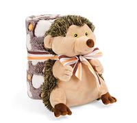 PERLETTI Coperta Neonato con Riccio Peluche Morbida Calda 120x80 - Mussola Bimbo Bimba 0 1 2 3 Anni Pupazzo - Plaid Invernale Bambini Bambine - Copertina Colorata Soffice con Fiocchetto (Riccio)