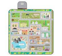 PERLETTI Coperta PIC-nic, 150 x 150 cm, Impermeabile e Imbottito, Coperta Esterna, Spiaggia, Campeggio e Giardino, Pieghevole, compatta e Confortevole, Motivo Green City