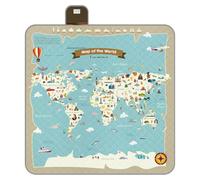 PERLETTI Coperta Pic Nic Impermeabile Bambini - Telo Picnic Grande da Campeggio Spiaggia Montagna Parco Bimbi Portatile - Tappeto Gioco per Esterno con Disegni Pieghevole (Mappamondo, 200x200 cm)