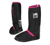 PERLETTI Copriscarpe Impermeabili Alti Neri - Copri Scarpe Catarifrangenti Resistenti e Riutilizzabili con Suola Antiscivolo - Punta e Tallone Rinforzati - Galosce Pioggia Fango (Fucsia, XS 33/35)