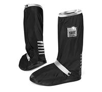 PERLETTI Copriscarpe Impermeabili Alti Neri - Copriscarpa Catarifrangenti Resistenti Acqua Riutilizzabili con Suola Antiscivolo - Punta e Tallone Rinforzati - Galosce Pioggia Fango (Argento, L 43/45)