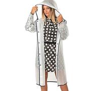 PERLETTI Impermeabile da uomo donna trasparente con cappuccio - Poncho ragazzo ragazza dettagli riflettenti - impermeabile pioggia signora signor impermeabile antivento - giacca cappotto adulto