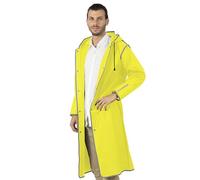 PERLETTI Impermeabile Pioggia Uomo Donna Dettagli Catarifrangenti - Poncho Antipioggia Riutilizzabile con Cappuccio Antivento - Mantella Montagna Trekking Passeggiata Adulto (Giallo Fluo, S)