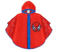 PERLETTI Mantellina Pioggia Bambino Uomo Ragno - Poncho Antipioggia Bimbo 3 4 5 6 Anni Spider Rosso e Blu - Mantella Impermeabile Bambini con Cappuccio e Bottoni Leggera (Rosso, 3-6 Anni)
