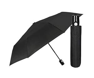PERLETTI Mini ombrello pieghevole da donna e uomo, apertura automatica, ultra leggero e compatto, 332 GR, blu, Nero, taglia unica