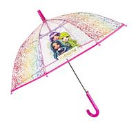 PERLETTI Ombrello Bambina Rainbow High Trasparente 4 5 6 Anni - Ombrellino Multicolore Automatico Leggero a Cupola Antivento Bimba - Ombrello Pioggia Colorato Scuola Materna - Diam 74 cm (Multicolore)