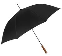 PERLETTI Ombrello lungo automatico 103 cm di diametro Colore nero Tessuto poliestere aste in fibra di vetro antivento e manico dritto in legno Promozione, colorato, único, Casual
