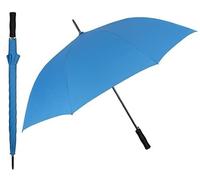 PERLETTI Ombrello lungo automatico 122 cm di diametro Colore blu Tessuto microfibra aste in fibra di vetro antivento manico EVA Promozione, colorato, único, Casual