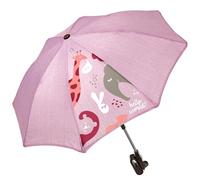 PERLETTI Ombrello Passeggino Parasole Universale Anti UV - Ombrellino da Sole Pioggia per Bambino Neonato Stampa Animali - Mini Ombrellino Manuale per Carrozzina con Gancio - Diametro 68 cm (Rosa)