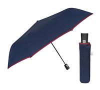 PERLETTI Ombrello Pieghevole Antivento Uomo Automatico - Ombrello Piccolo Classico Tascabile Tinta Unita - Ombrello Resistente Pioggia Maschile Portatile da Zaino - Diametro 96 cm (Blu Bordo Rosso)