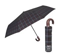 PERLETTI Ombrello Pieghevole Antivento Uomo - Ombrellino Compatto Resistente Ultra Leggero Adulto - Ombrello Apertura e Chiusura Automatica da Viaggio - Diametro 104 cm (Scozzese Marrone)