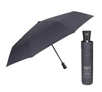 PERLETTI Ombrello Pieghevole Antivento Uomo - Ombrellino Compatto Resistente Ultra Leggero Adulto - Ombrello Apertura e Chiusura Automatica da Viaggio - Diametro 104 cm (Antracite)