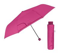 PERLETTI Ombrello Pieghevole Apertura Manuale Donna Uomo - Ombrello Antivento Piccolo da Borsa Viaggio Resistente Leggero - Ombrello Mini Compatto Tinta Unita - Diametro 98 cm (Magenta)