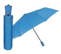 PERLETTI Ombrello pieghevole automatico, apribile, diametro 100 cm, colore blu, tessuto in microfibra, aste in fibra di vetro, antivento, Promocion, colorato, único, Casual
