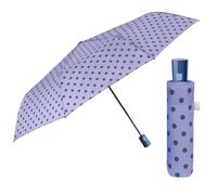 PERLETTI Ombrello Pieghevole Automatico Donna a Pois - Ombrellino Antivento Compatto Piccolo Resistente - Ombrello Mini da Viaggio Borsa Ragazza Colori Pastello - Diametro 96 cm (Viola a Pois)