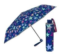 PERLETTI Ombrello Pieghevole Bambina con Farfalle Bianche e Viola - Ombrellino Rosa Bimba Portatile - Robusto Antivento con Apertura Manuale - Sicuro 5 6 7 Anni - Diametro 91 cm