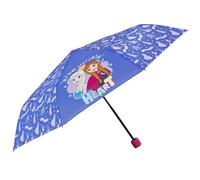 PERLETTI Ombrello Pieghevole Bambina Frozen - Ombrellino Piccolo Bimba Elsa Anna e Olaf - Ombrello Pioggia Piccolo Resistente Antivento Sicuro Manuale Disney - Diametro 91 cm (Indaco)
