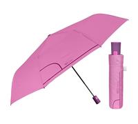 PERLETTI Ombrello Pieghevole Donna Tinta Unita - Ombrellino Antivento Compatto Resistente Portatile - Ombrello Ragazza Elegante Mini da Borsa - Apertura Automatica - Diametro 96 cm (Rosa Pastello)