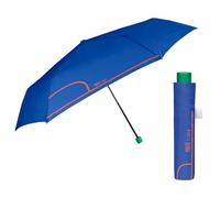 PERLETTI Ombrello Pieghevole Super Slim Manuale Uomo Donna - Ombrello Mini da Viaggio Antivento - Ombrellino Piccolo da Borsa Resistente Leggero Tinta Unita - Diametro 91 cm (Blu Elettrico)